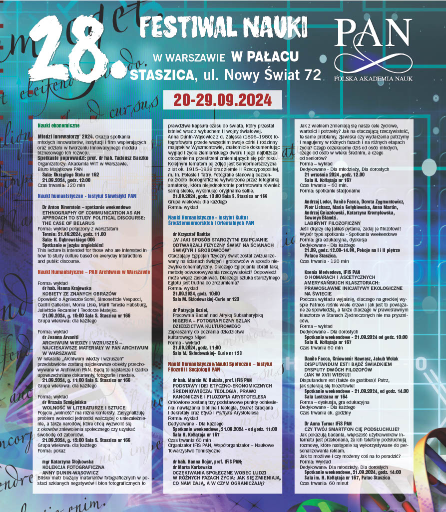 Festiwal Nauki Program 2024